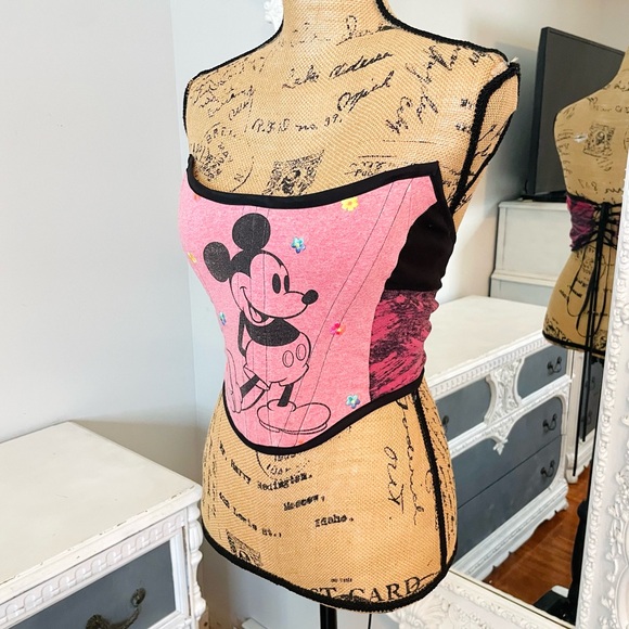 New York Couture One of a Kind Mickey Boned Corset Crop Top - Picture 6 of 7
